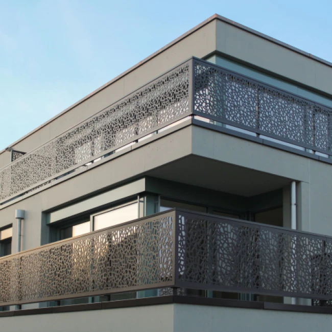 Steel balcony railings
