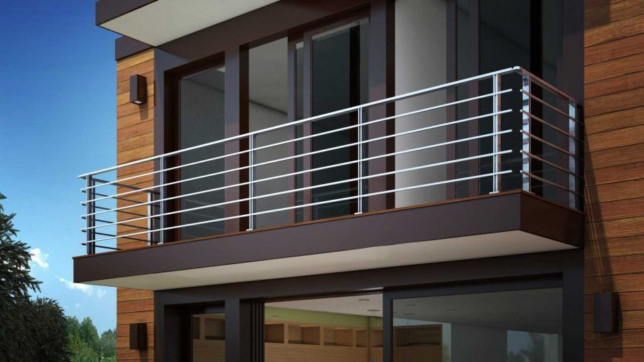 Steel balcony railings